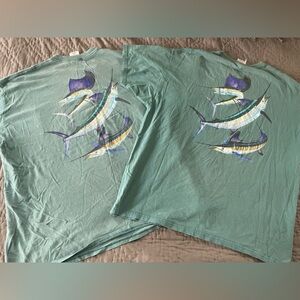 Guy Harvey Bundle 2 Aqua Short Sleeve Pocket T-Shirts Fish Ocean Cotton XXL